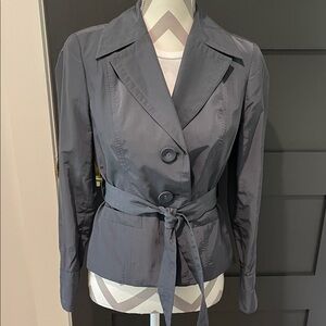 Talbots Water Resistant Grey Belted Jacket Size PS
